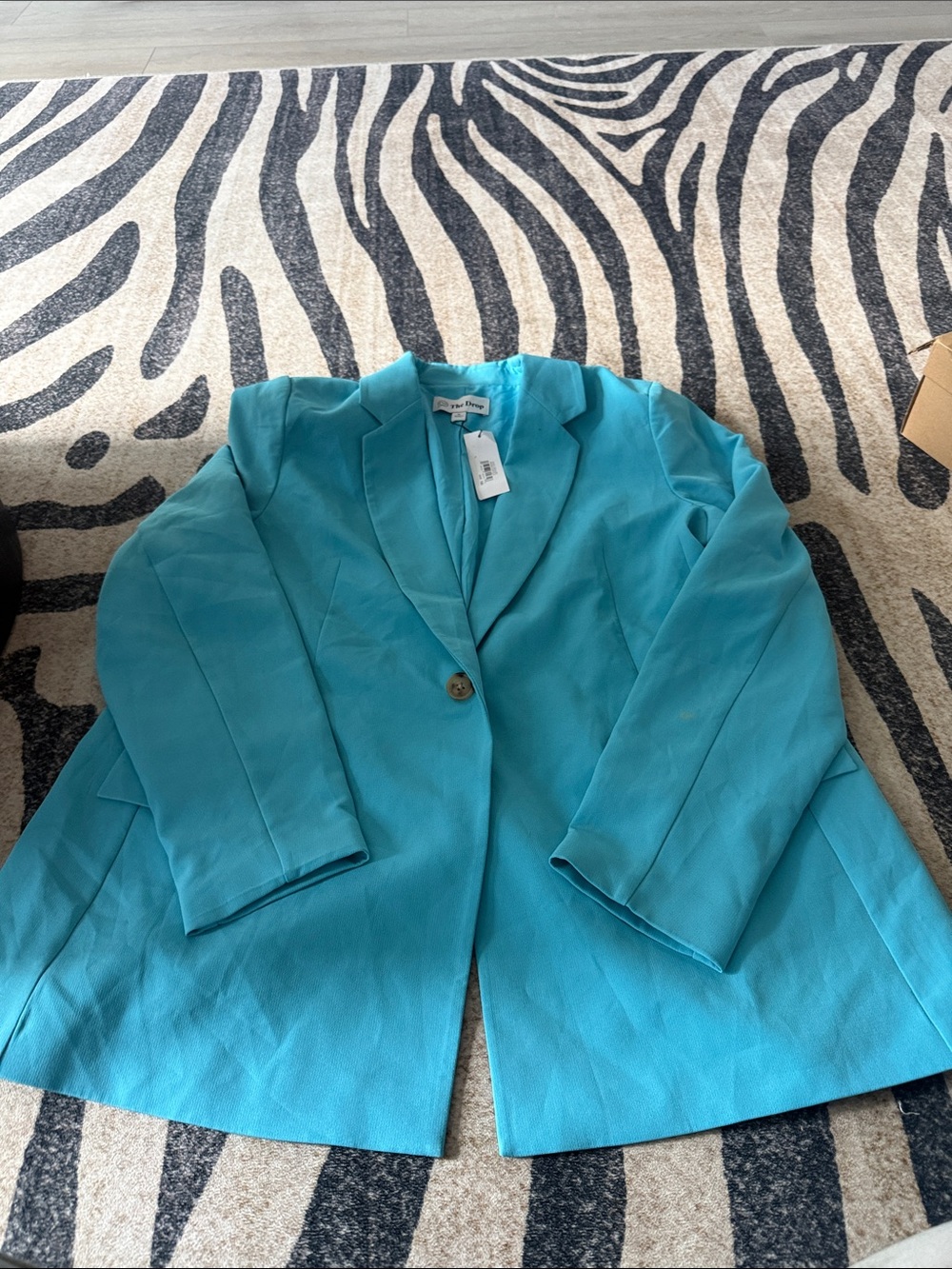 Amazon Turquoise Single-Button Blazer